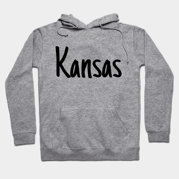 'Kansas' black handwritten text Hoodie by keeplooping